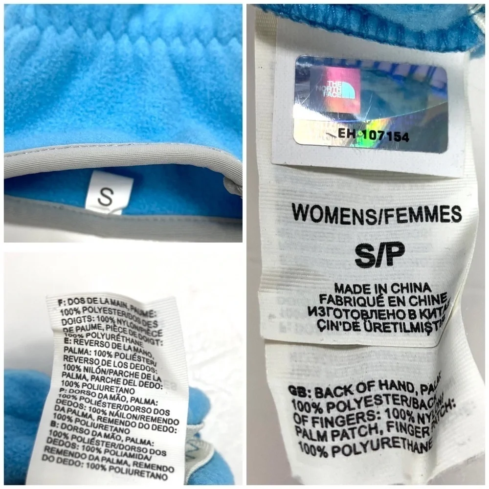 THE North Face Fleece Winter snow Gloves in Light blue Size S
